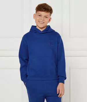 Толстовка детская Calvin Klein Jeans однотонная с капюшоном, синий
