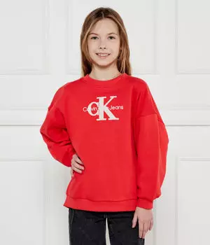 Толстовка детская Calvin Klein Jeans с логотипом, красный