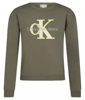 Толстовка детская Calvin Klein Jeans с логотипом, зеленый