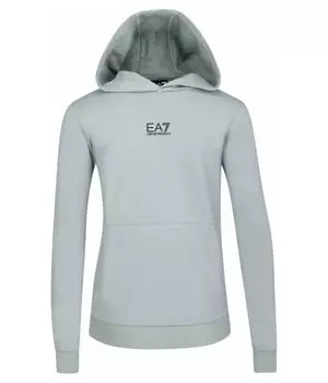 Толстовка детская Ea7 с капюшоном и логотипом бренда, зеленый