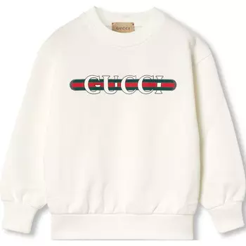 Толстовка детская Gucci, белый / красный / зеленый