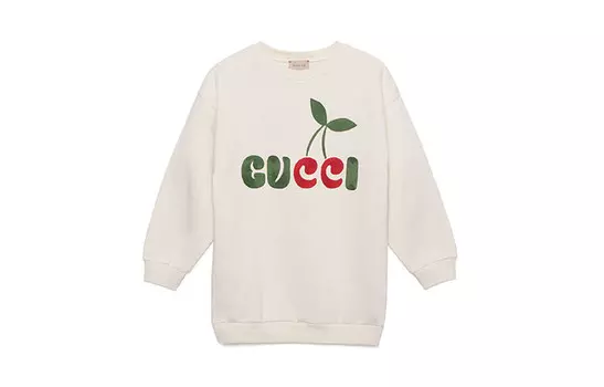 Толстовка детская Gucci с цветным логотипом, белый