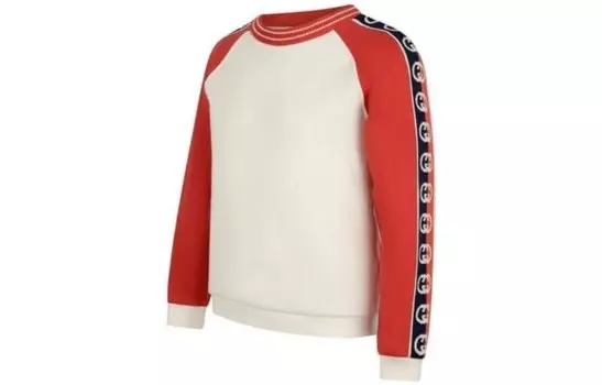 Толстовка детская Gucci с красными рукавами, белый