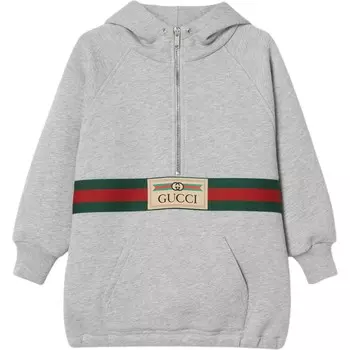Толстовка детская Gucci с полумолнией, серый