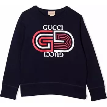 Толстовка детская Gucci с принтом, темно-синий