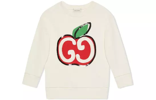 Толстовка детская Gucci с рисунком, белый / красный