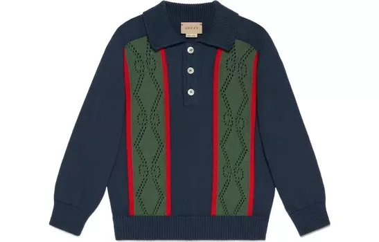 Толстовка детская Gucci с воротом, темно-синий