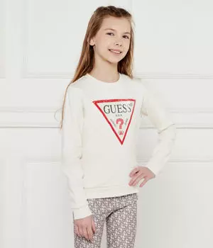 Толстовка детская Guess с круглым вырезом, экрю