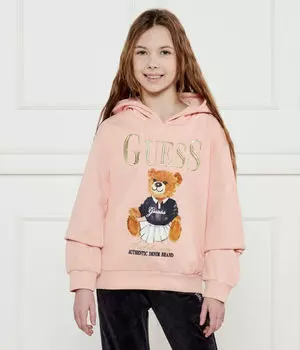 Толстовка детская Guess с медведем, розовый