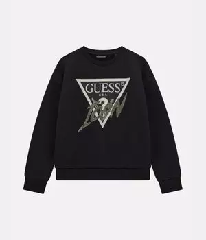 Толстовка детская Guess с принтом, черный