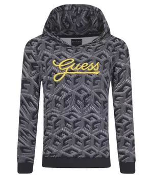 Толстовка детская Guess с принтом и логотипом бренда, серый