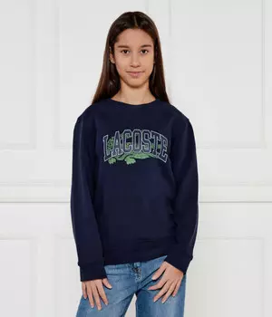 Толстовка детская Lacoste из органического хлопка с принтом, синий