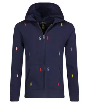 Толстовка детская Polo Ralph Lauren на молнии с цветным принтом, синий