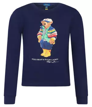 Толстовка детская Polo Ralph Lauren с фирменным медведем, синий