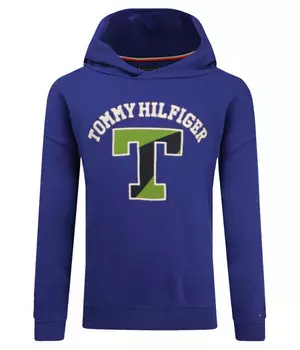 Толстовка детская Tommy Hilfiger с буквой, синий