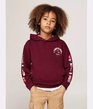 Толстовка детская Tommy Hilfiger с капюшоном, бургундия