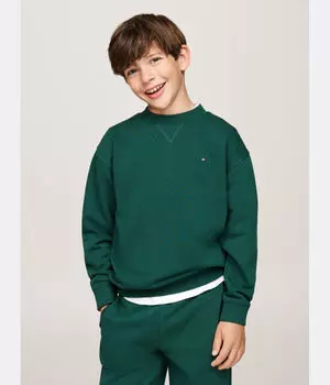 Толстовка детская Tommy Hilfiger с круглым вырезом, зеленый