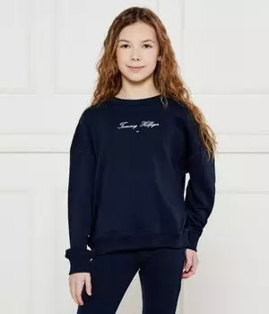 Толстовка детская Tommy Hilfiger с надписью, синий