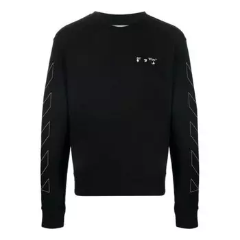 Толстовка diagonal stripes logo pullover men black Off-White, черный