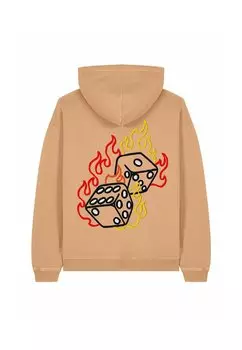 Толстовка DICES BACK VINTAGE PRINT UNISEX HEAVYWEIGHT con cappuccio Mira Paris, бежевый