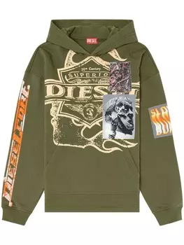 Толстовка Diesel S-Baxt, зеленый