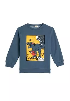 Толстовка DINOSAUR BRUSHED INTERIOR CREW NECK LONG SLEEVE Koton, цвет blue