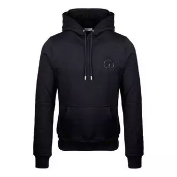 Толстовка DIOR Plain Letter Cd Logo Cotton Hooded Sweatshirt For Men Black, черный