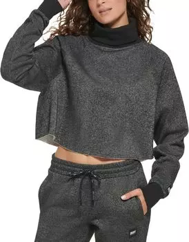 Толстовка DKNY Sparkle Fleece High-Waist Relaxed Joggers, черный