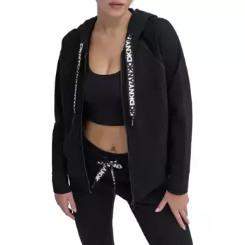 Толстовка DKNY Two Tone Logo Drawcord full zip, черный