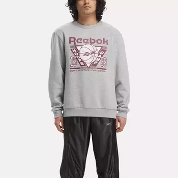 Толстовка для баскетбольного сезона с круглым вырезом Reebok, цвет Medium Grey Heather