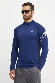 Толстовка для бега Icon с логотипом Asics, темно-синий