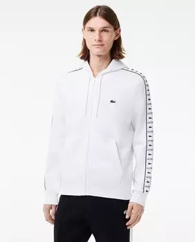 Толстовка для бега на молнии с капюшоном Lacoste, белый