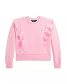 Толстовка для девочек из французского трикотажа с оборками - Big Kid Ralph Lauren, розовый