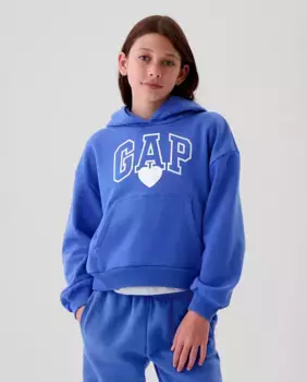 Толстовка для девочек с цветочным принтом и логотипом Gap, синий