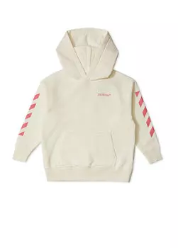 Толстовка для девочек с капюшоном белого цвета цвета фуксии Off-White