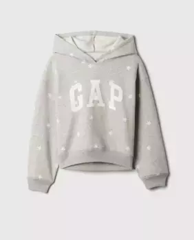 Толстовка для девочек с капюшоном и логотипом Gap спереди, светло-серый