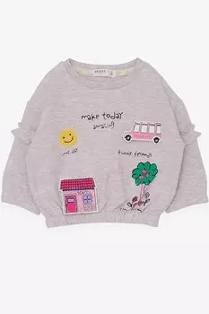 Толстовка для девочек Школьная тематика Бежевый Меланж (1–4 года) Breeze