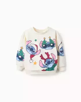 Толстовка для девочки 100% хлопок с начесом Принт Stitch Zippy, бежевый