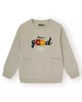 Толстовка для девочки цвета экрю с карманами Canada House, цвет Crudo