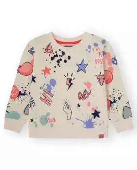 Толстовка для девочки цвета экрю с принтом Canada House