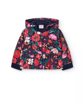 Толстовка для девочки на молнии с капюшоном и декоративной оборкой Boboli, мультиколор