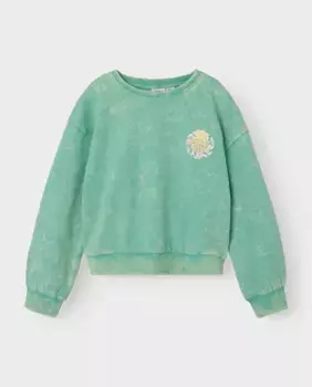 Толстовка для девочки с длинными рукавами name it, цвет Verde Agua