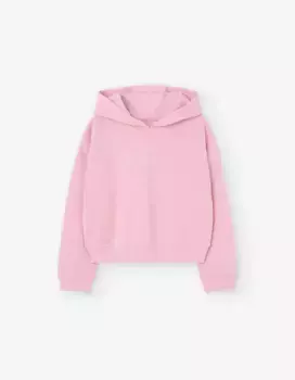 Толстовка для девочки с капюшоном и соответствующим рисунком спереди Losan, розовый
