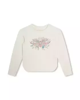 Толстовка для девочки с круглым вырезом и рисунком спереди Zadig & Voltaire, белый