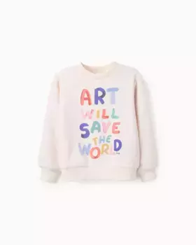 Толстовка для девочки с круглым вырезом и надписью спереди Zippy, бежевый