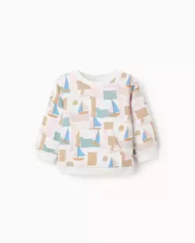 Толстовка для мальчика 100% хлопок с принтом Zippy, белый