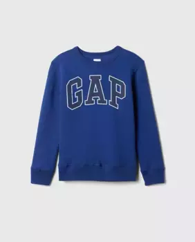 Толстовка для мальчика без капюшона и логотипа бренда Gap, цвет Azuln