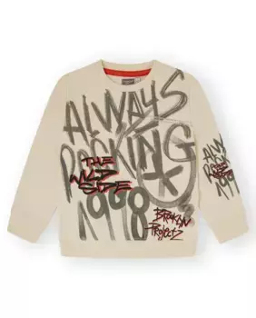 Толстовка для мальчика цвета экрю с принтом Canada House, цвет Crudo