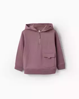 Толстовка для мальчика из 100% хлопка с карманом Zippy, фиолетовый