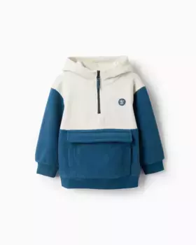 Толстовка для мальчика из флиса с капюшоном Zippy, темно-синий